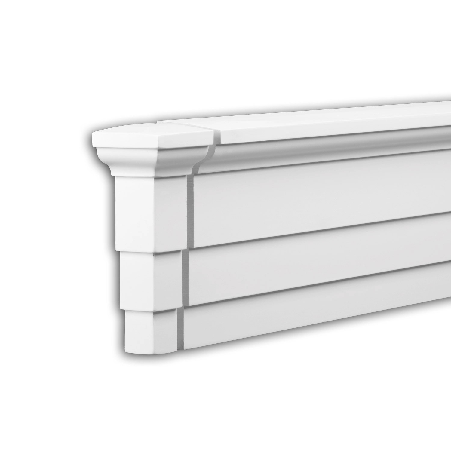 PROFHOME 404231 Stirnelement Außenstuck Zierelement Fassaden Element 7 cm x 7 cm x 18,9 cm Weiß