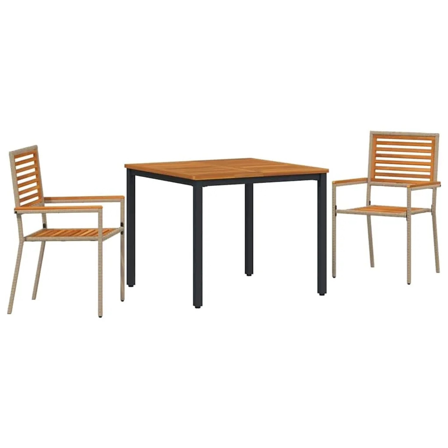 vidaXL Garten Essgruppe 3-Tlg Beige und Braun Poly-Rattan 3365492
