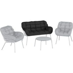 Schwarzes Ersatz-Sitzkissen für Cultana Lounge-Sofa, Gartenmöbel.