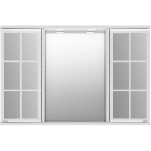 Jokey Spiegelschrank Nia, 90 cm, weiß, mit zwei Spiegeltüren und integrierter Beleuchtung.