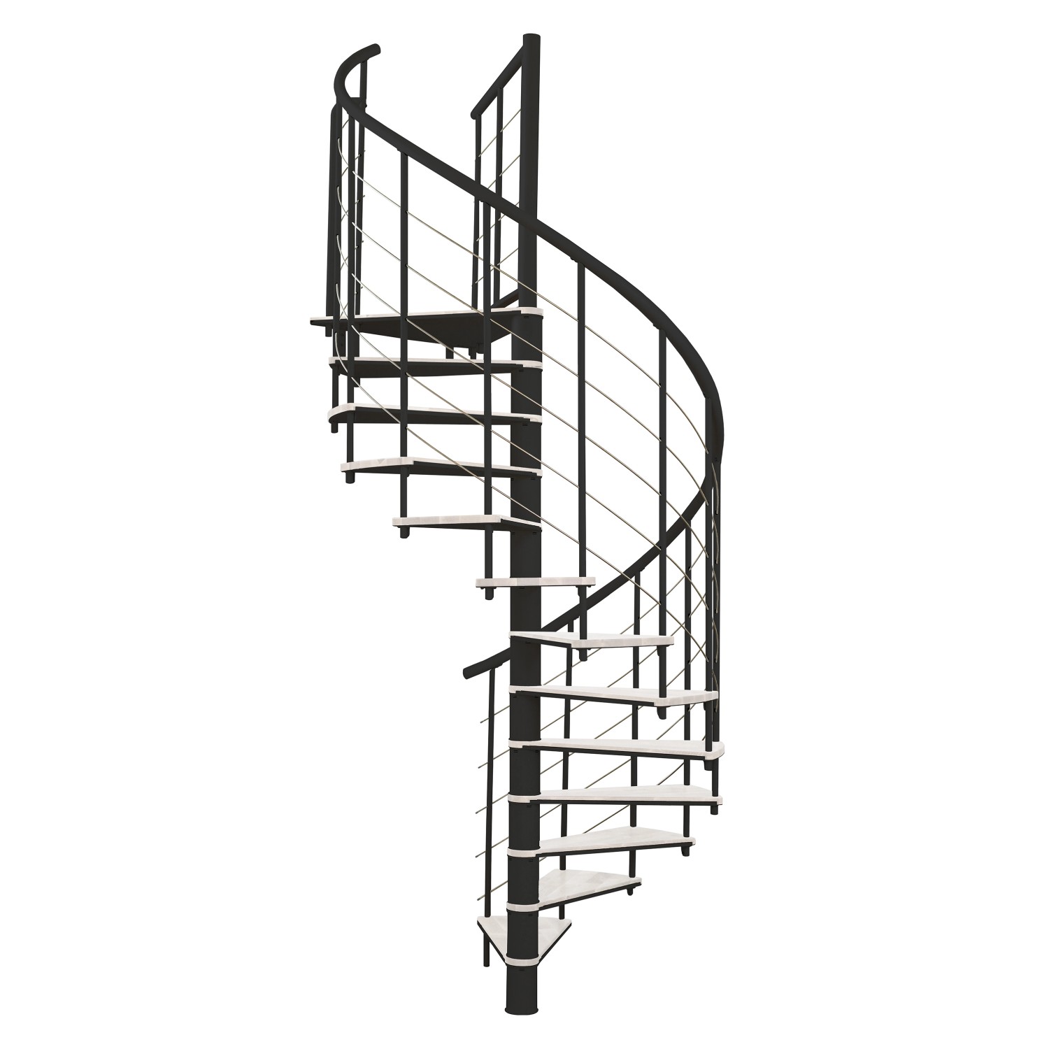 Minka Spindeltreppe Fusion Ø 160 cm Schwarz-Weiß günstig online kaufen