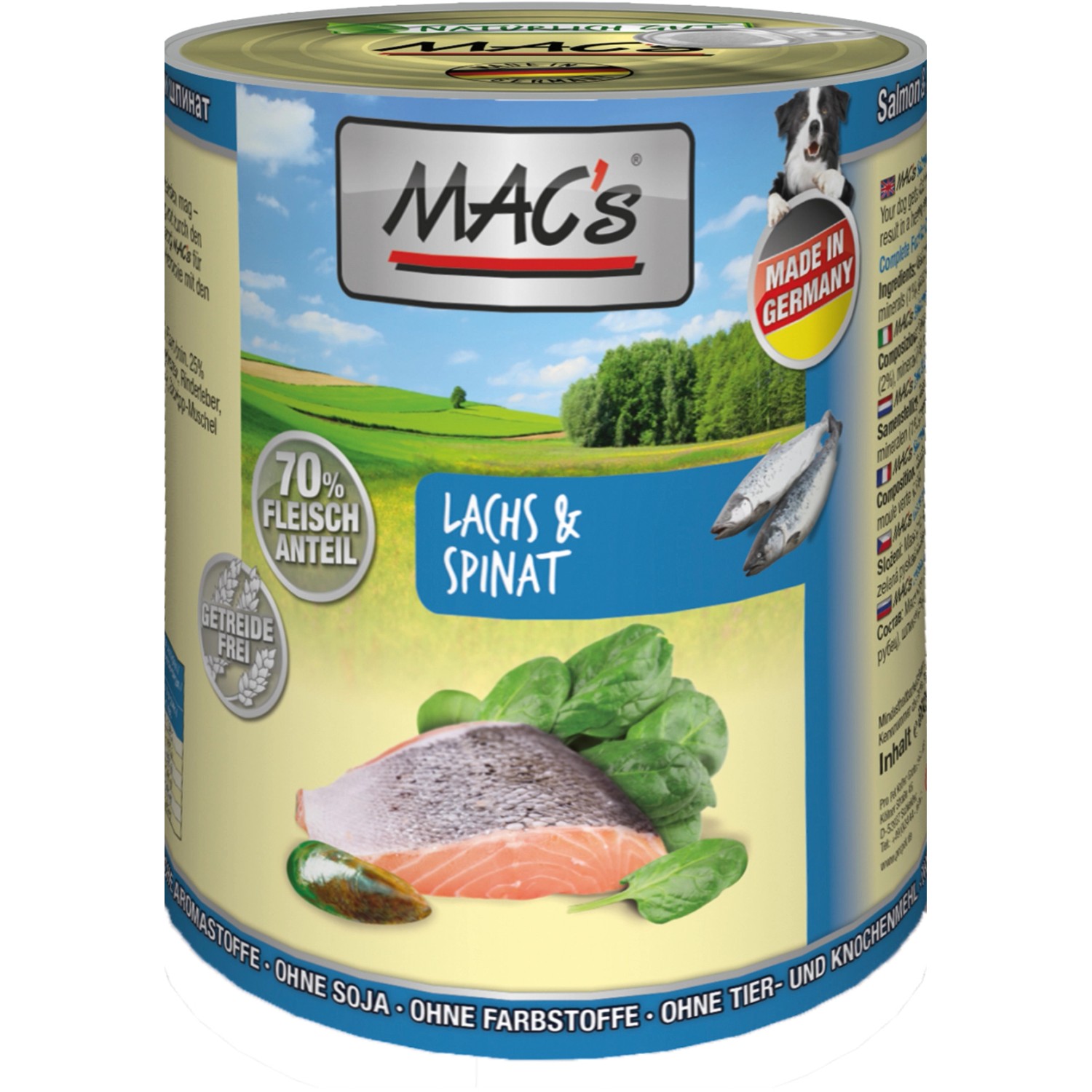 Mac's Hunde-Nassfutter Lachs und Spinat 400 g