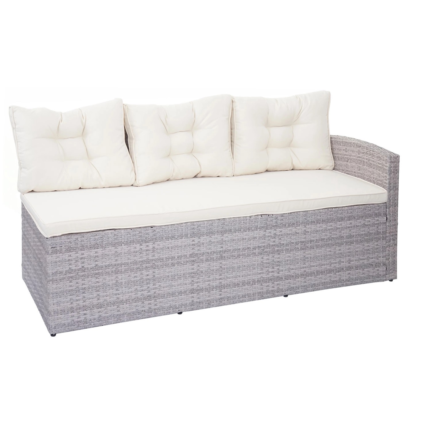 MCW Poly-Rattan-Garnitur A29 Hellgrau Kissen Creme mit Bank_5