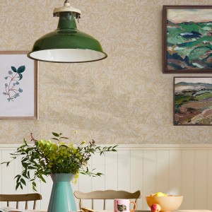 Beige Vliestapete mit floralem Muster "Twilight Ditsy" von Joules, 10x0,52m.