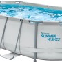 Ovaler Summer Waves Stahlrahmen Pool, 424x250x100cm, grau. Aufstellpool-Set mit Leiter und Pumpe.