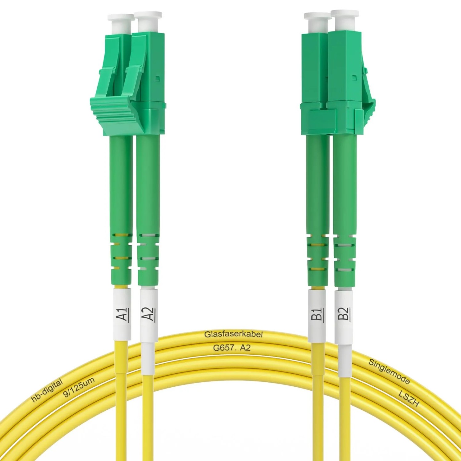 hb-digital Glasfaserkabel Netzwerkkabel 20m  Duplex LC/APC-LC/APC, G.657.A2