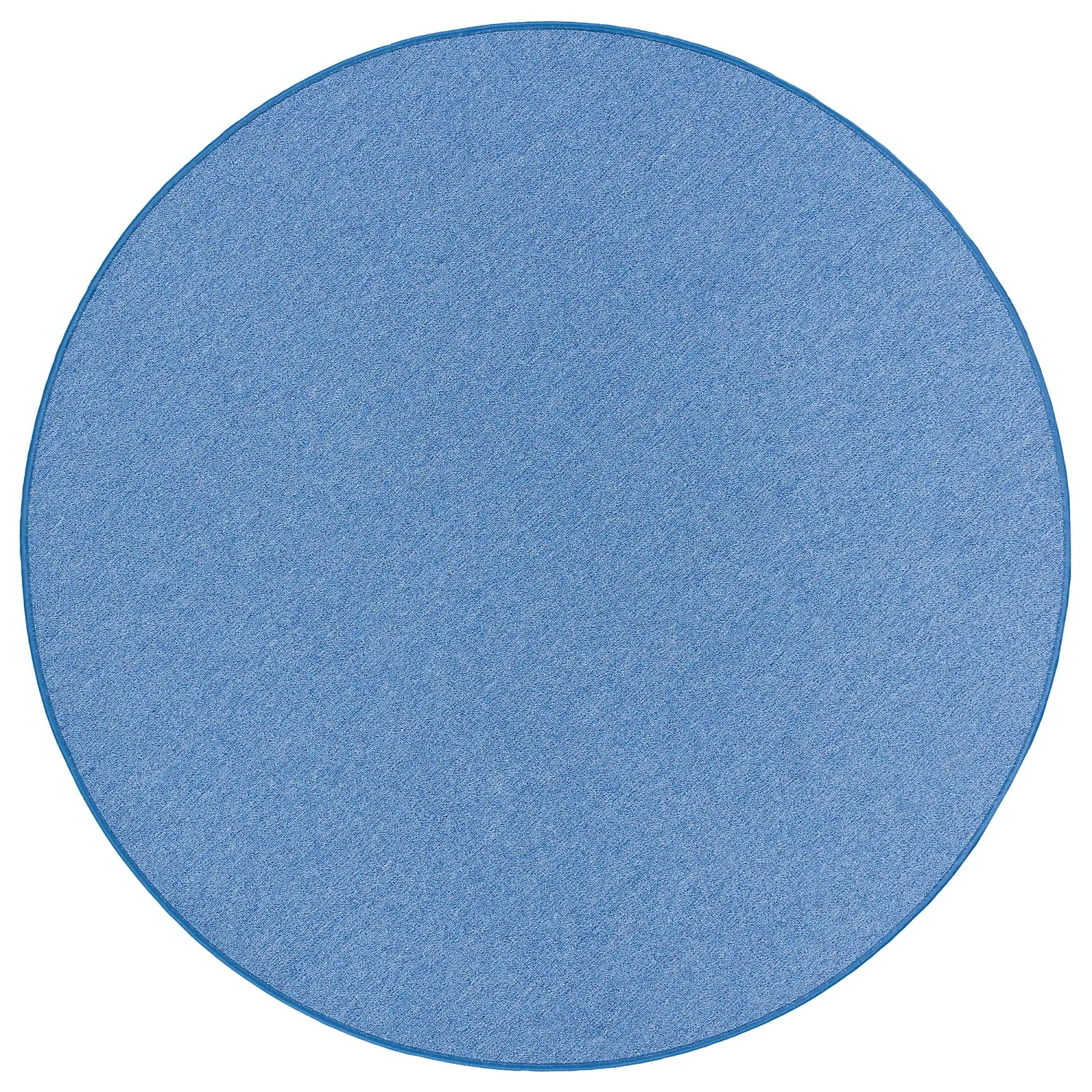 Blauer, runder Snapstyle Feinschlingen Velour Teppich Strong, 200cm Durchmesser.
