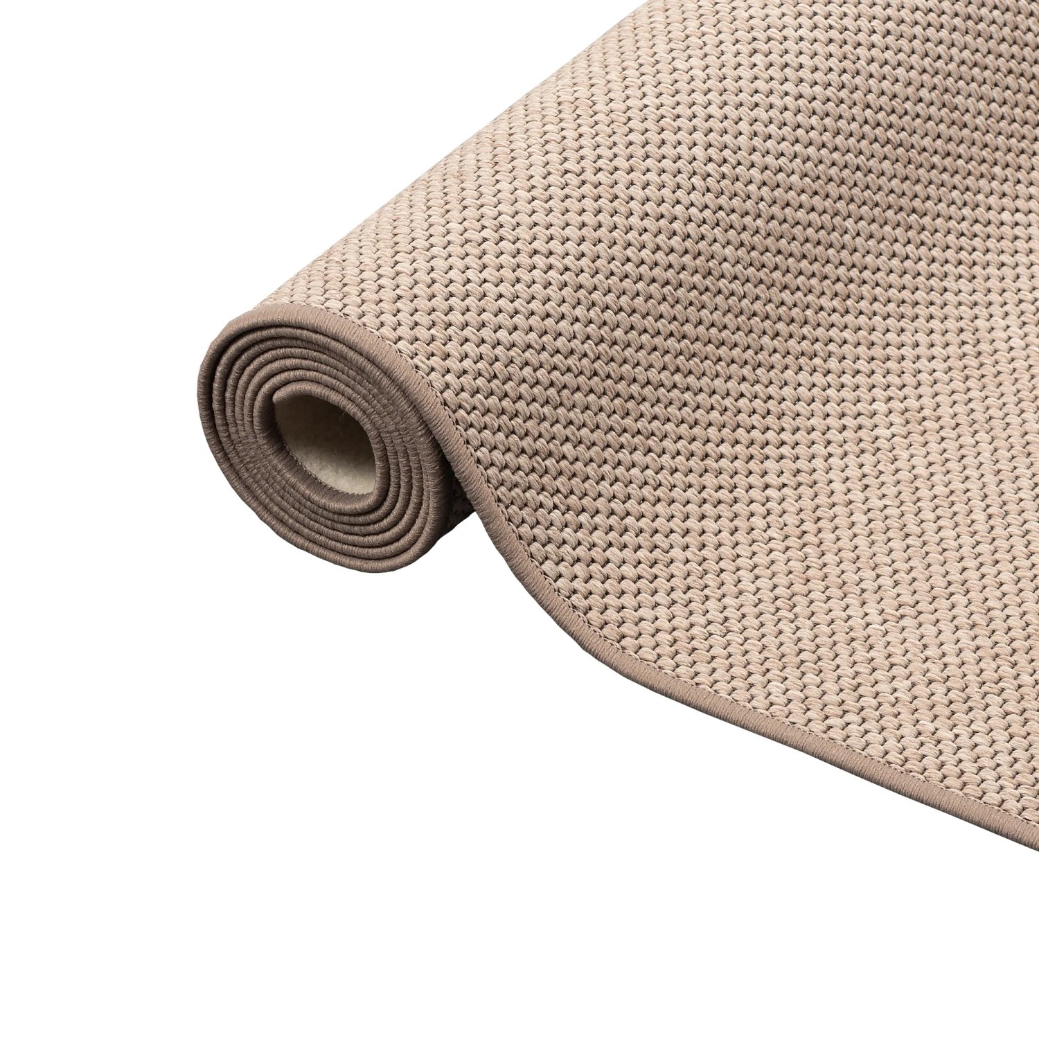 Gerollter, karamellfarbener Snapstyle Natur Flachgewebe Teppich Bentzon, 100x300cm.