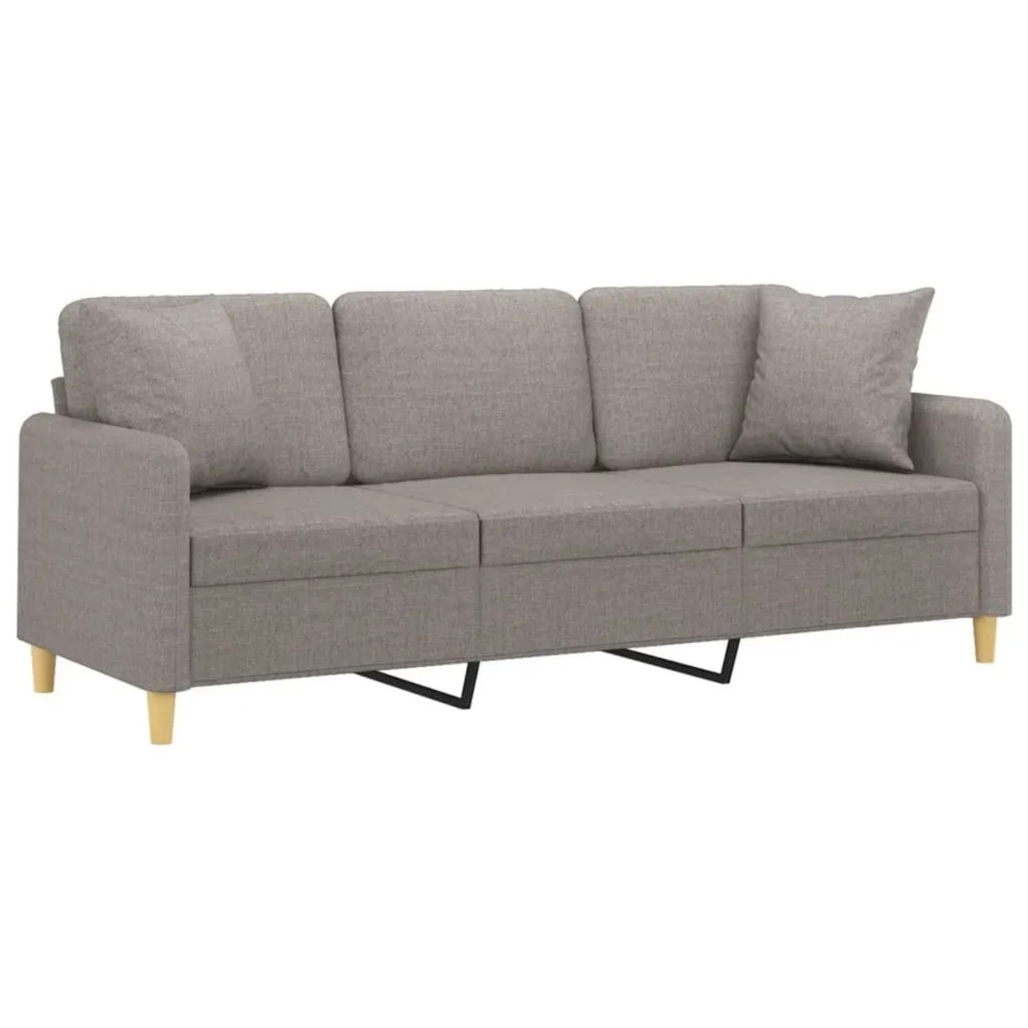 vidaXL 3-Sitzer-Sofa mit Zierkissen Taupe 180 cm Stoff 3200924 günstig online kaufen