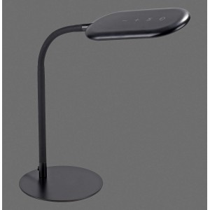 Schwarze LED Schreibtischleuchte Kelly mit Touchdimmer, flexible Leselampe für den Schreibtisch.