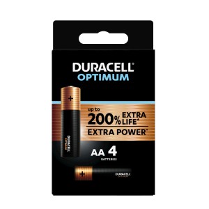 Duracell Optimum AA Batterien, 4er-Pack. Leistungsstarke Alkaline Batterien in optimierter Verpackung.