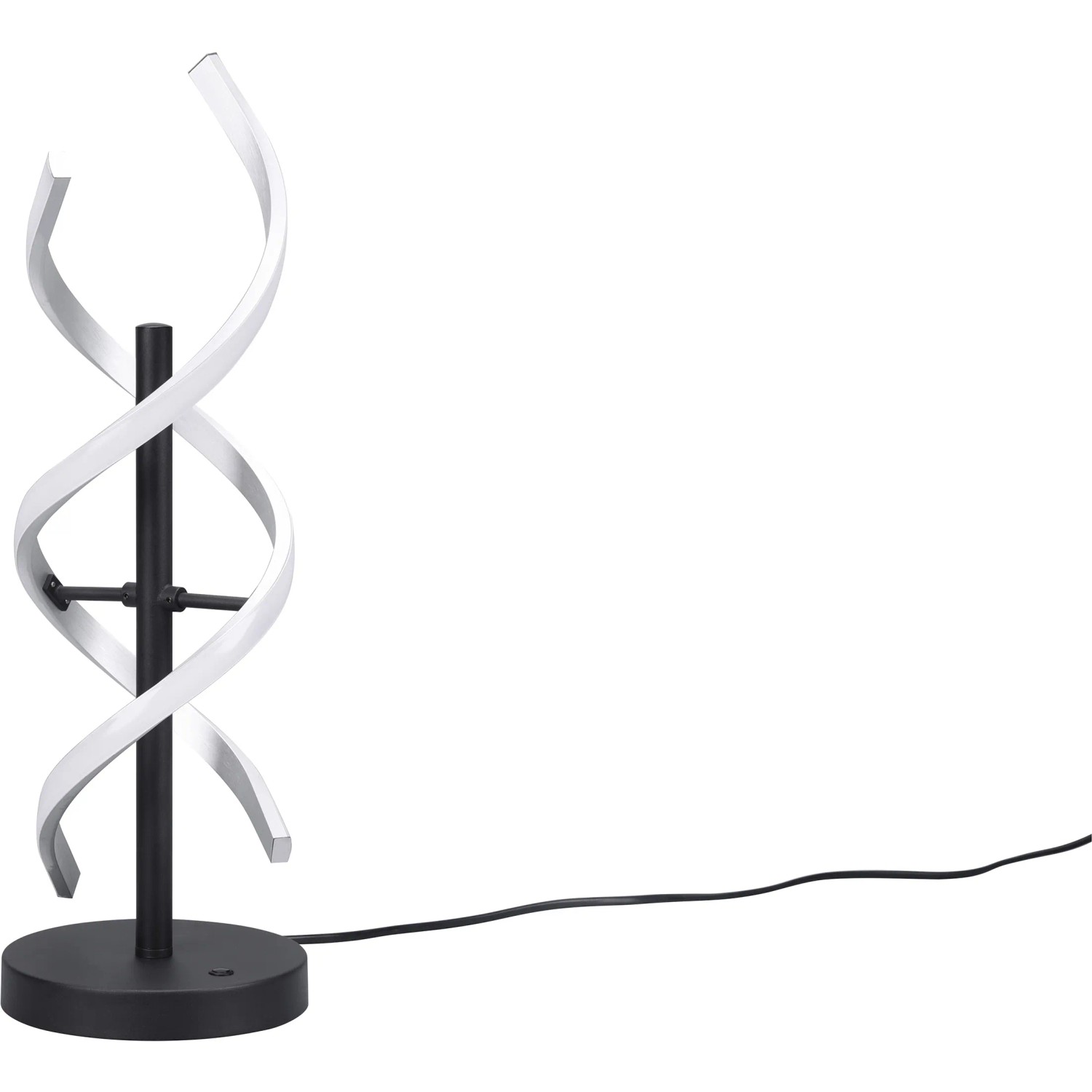 Trio Tischleuchte Sequence, gebürstetes Aluminium, Design-Tischlampe mit LED, dimmbar.