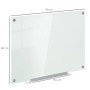Weißes Vinsetto Whiteboard aus Glas mit Stiftehalter, inkl. 4 Stiften, 6 Magneten und 1 Schwamm.