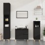 vidaXL Badmöbel-Set, schwarz, mit Badschrank, Waschbeckenunterschrank und Hochschrank.
