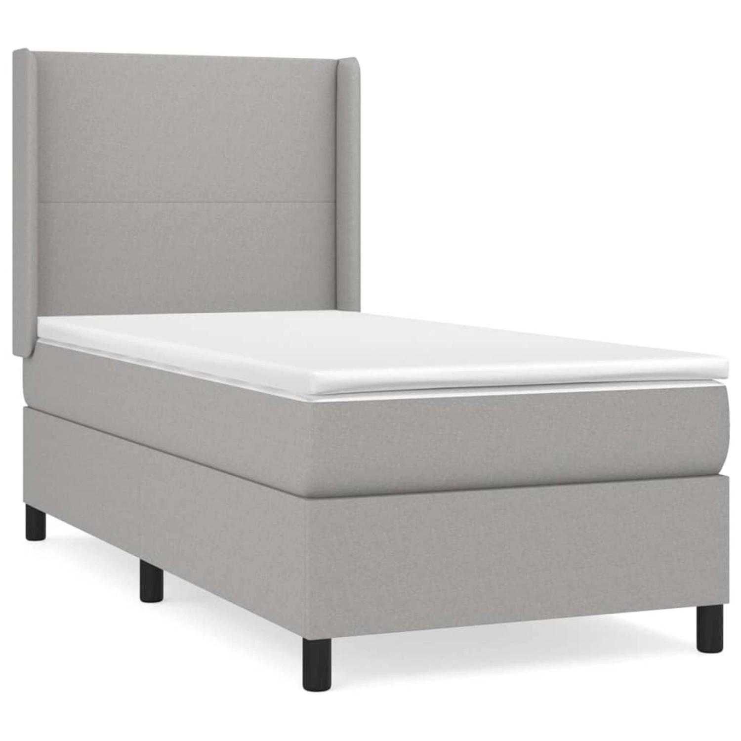 vidaXL Boxspringbett mit Matratze Hellgrau 90x200 cm Stoff1376796 günstig online kaufen