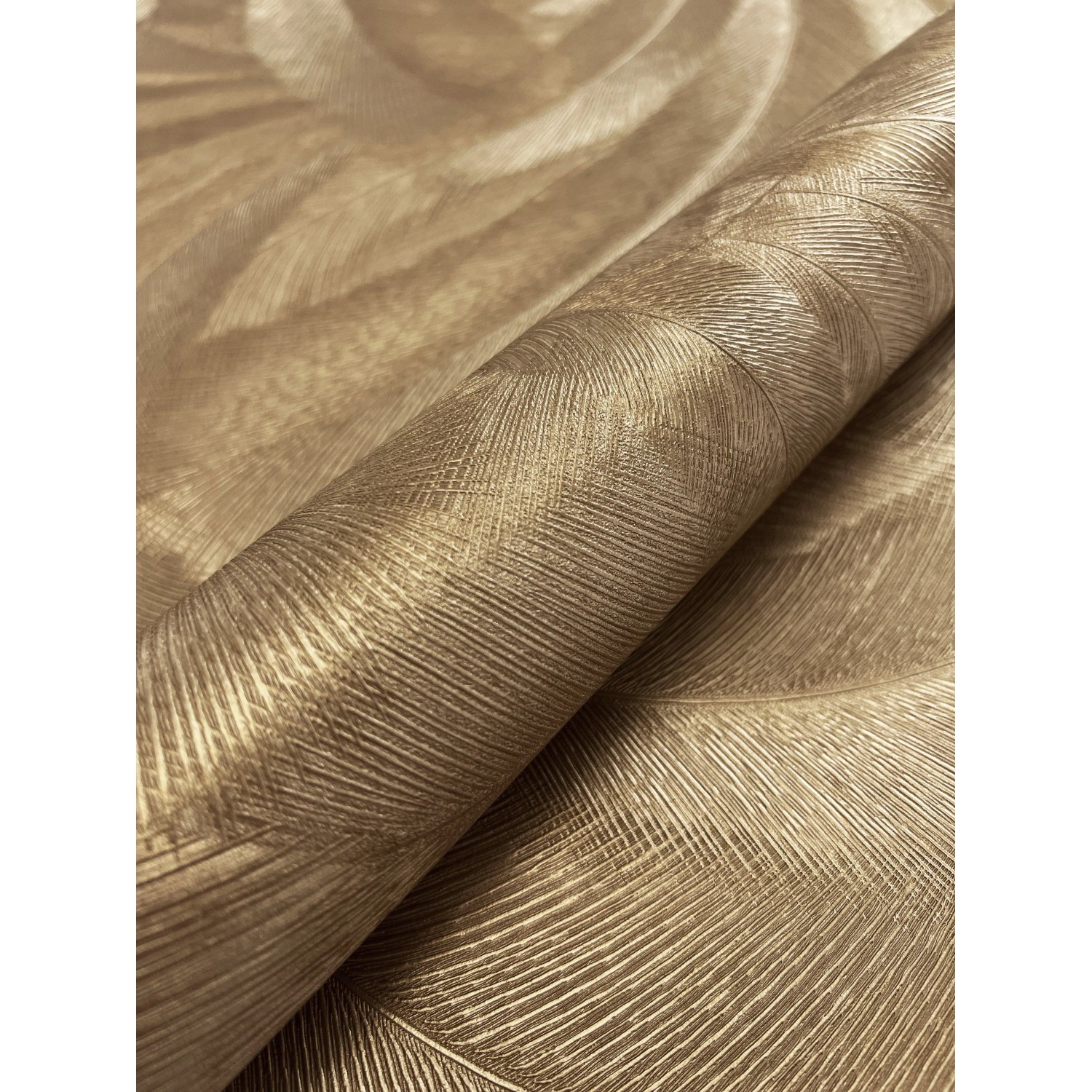 Newroom Vliestapete Savina Gold Palmen Natur Strukturiert FSC® günstig online kaufen