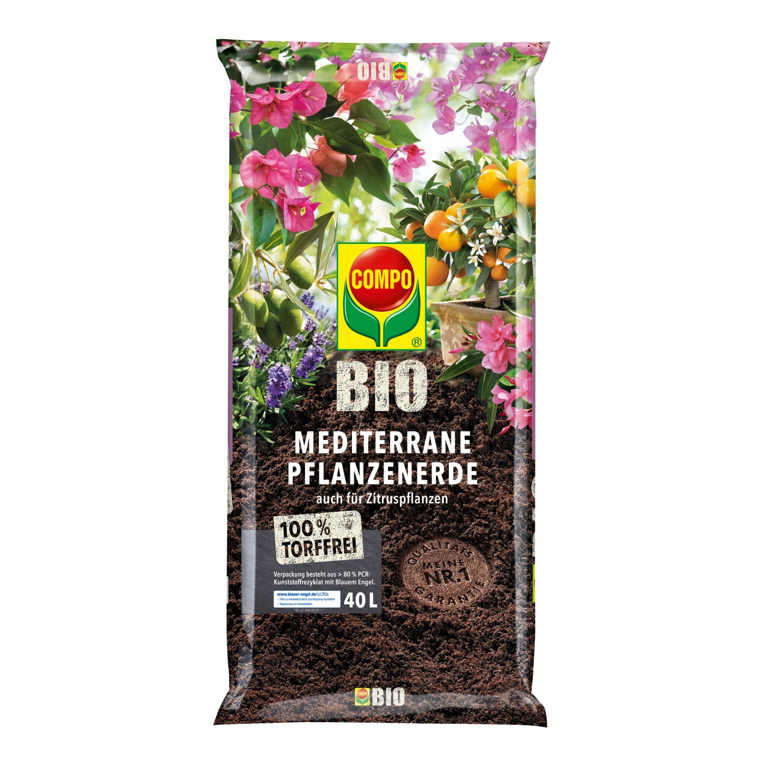 Compo Bio Mediterrane Pflanzenerde Torffrei 40 l