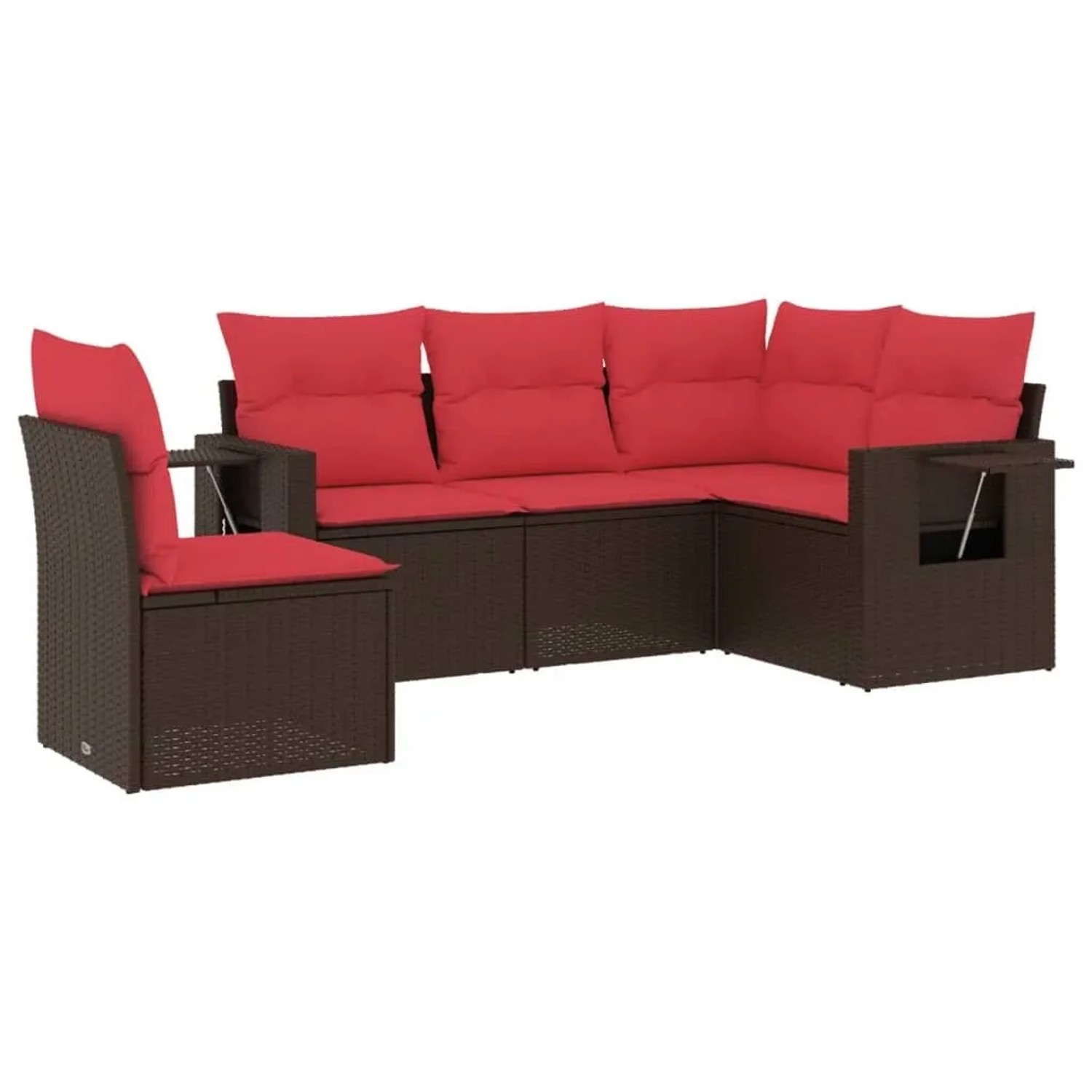 vidaXL 5-Tlg Gartensofa-Set mit Kissen Braun Polyrattan 3220173 günstig online kaufen