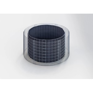 Rundes Gabiona Gabionen-Hochbeet, 80 cm hoch, Ø 172 cm, Maschenweite 5x10 cm.