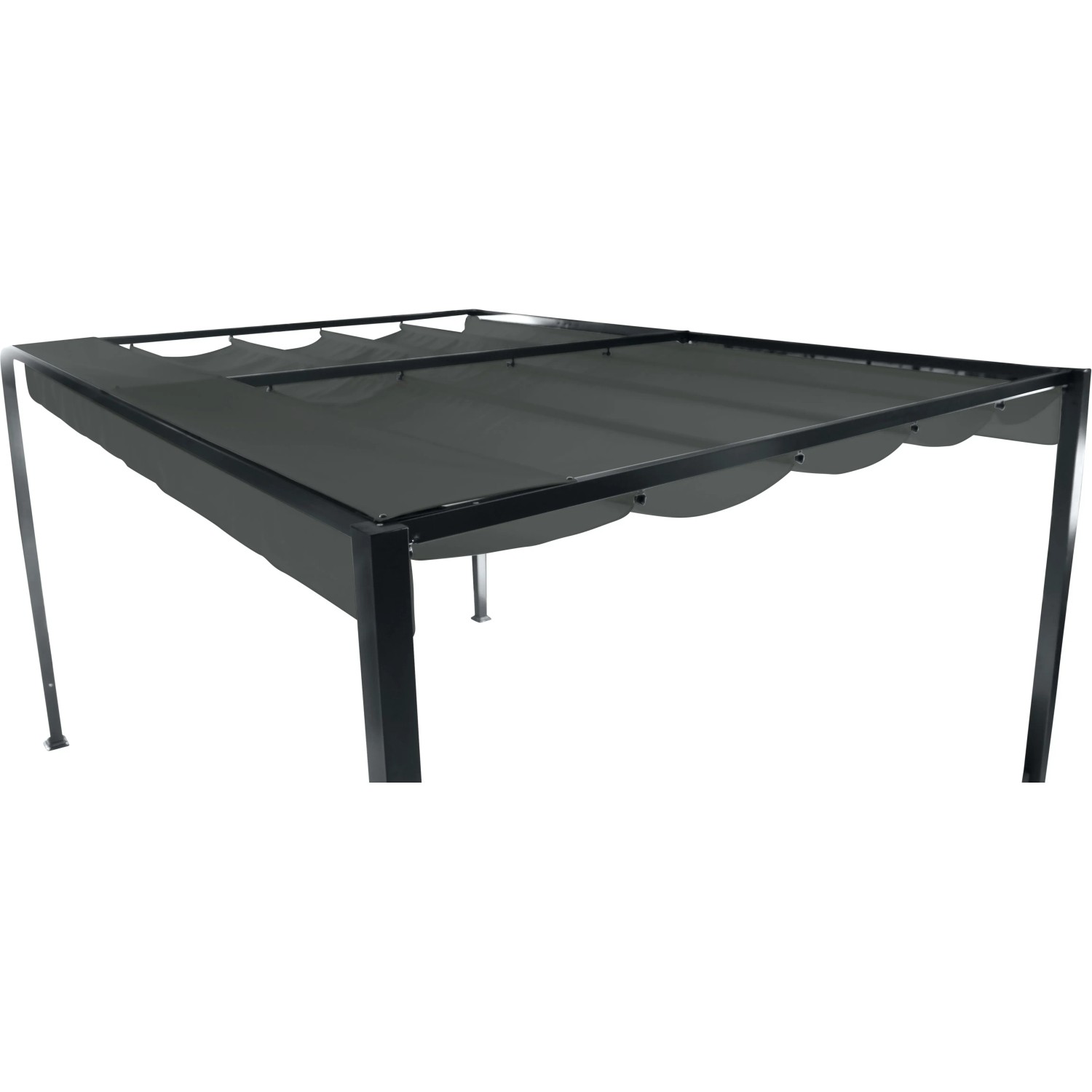 Anthrazitfarbener Siena Garden Pavillon Sky 400x300 cm mit verstellbarem Dach.
