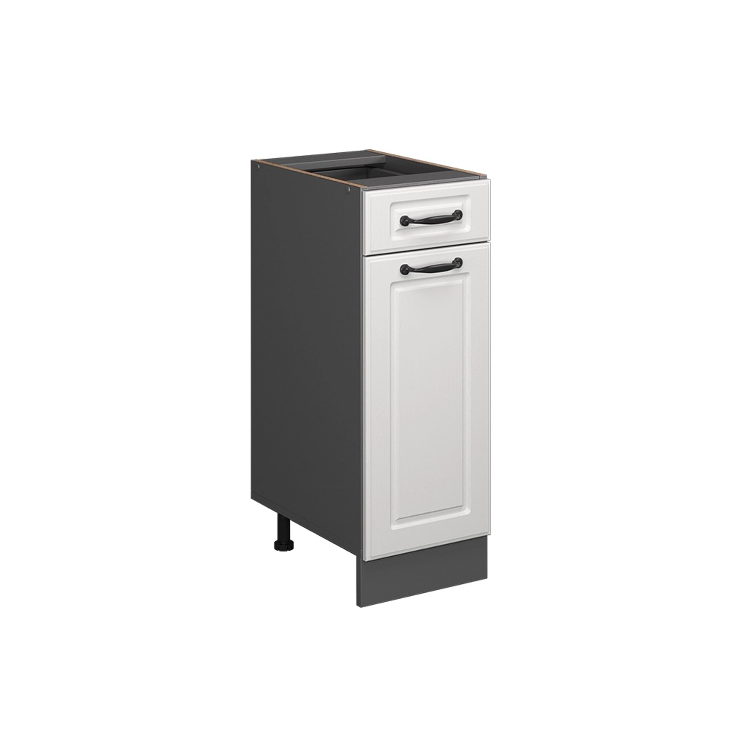 Vicco Küchenunterschrank R-Line Weiß Landhaus/Anthrazit 30 cm ohne Arbeitsp günstig online kaufen