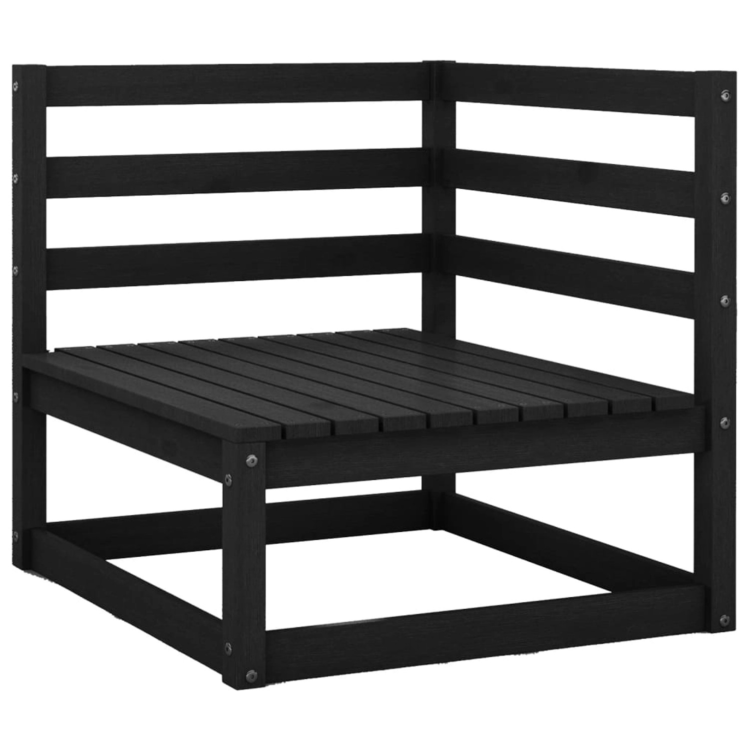 vidaXL Gartenmöbel: Schwarzes Eckteil aus Kiefernholz für Lounge-Set Modell 106.