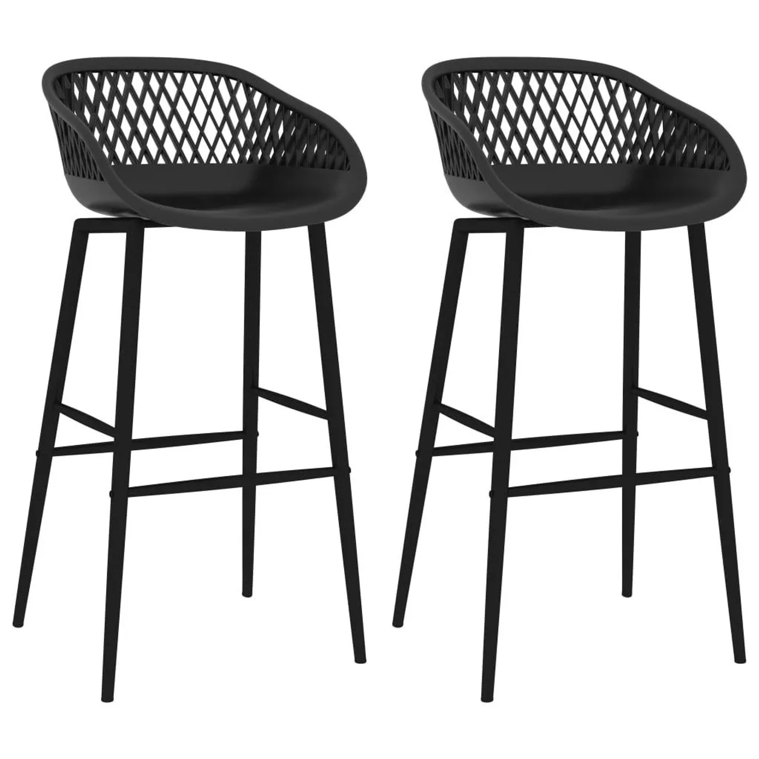 vidaXL Barhocker 2 Stk Schwarz 248149