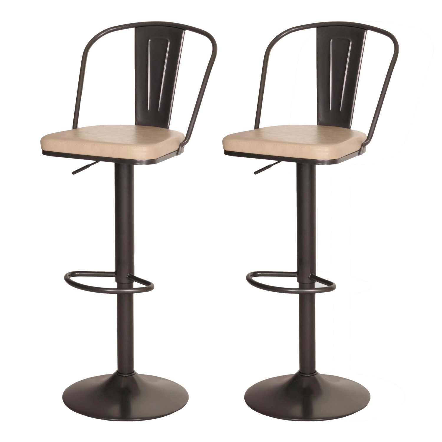 PROREGAL 2er-Set Barhocker Mit Lehne Sitzhöhe 63-83cm Höhenverstellbar Dreh günstig online kaufen
