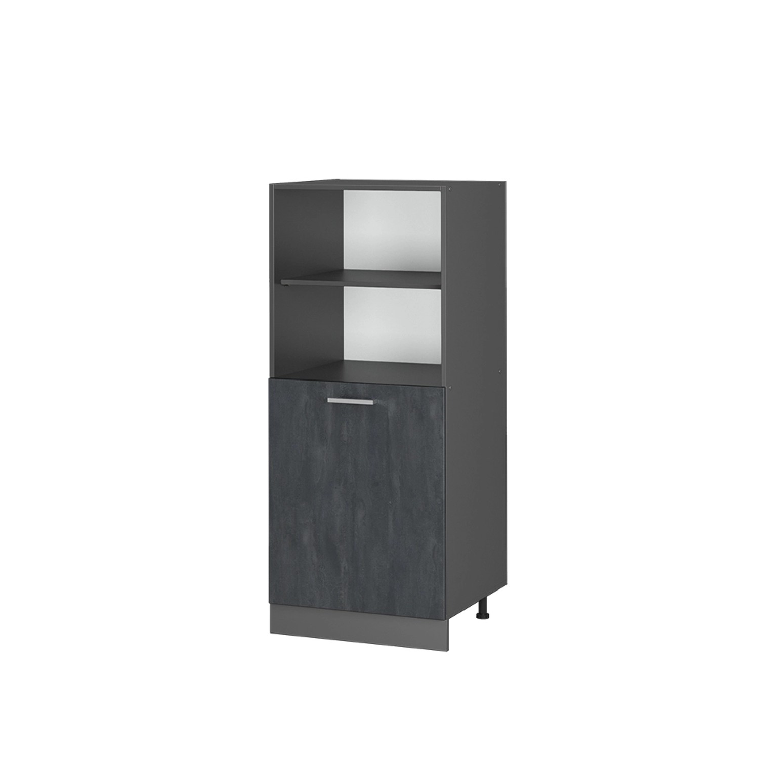 Vicco Herdumbauschrank R-Line Herdschrank Schwarz Beton/Anthrazit 60 cm