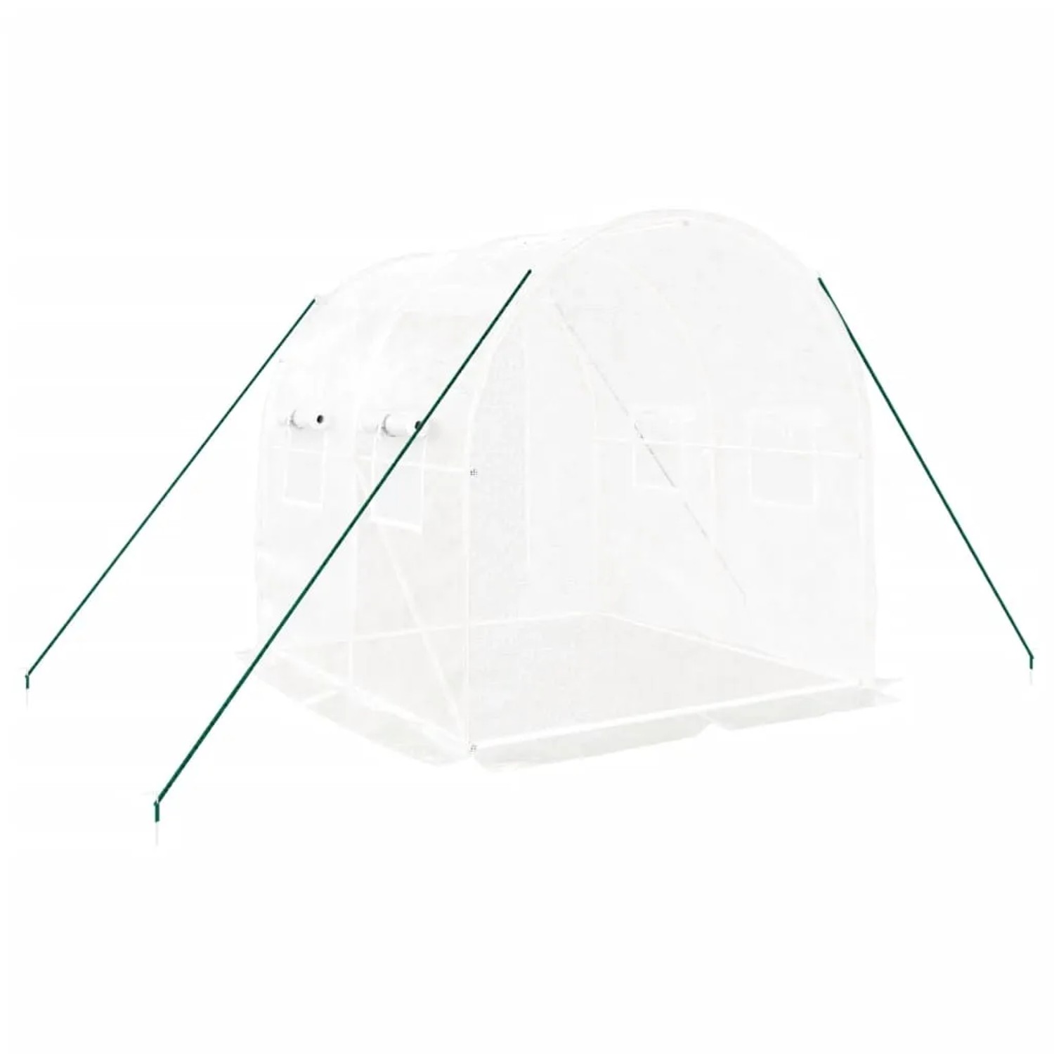 Weißes furnicato Gewächshaus mit Stahlrahmen, 4 m², 2x2x2 m. Ideal für den Schutz von Pflanzen.