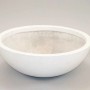 Eleganter, runder Pflanzkübel Schale aus Fiberglas, perlmutt-weiß, 46x16cm.