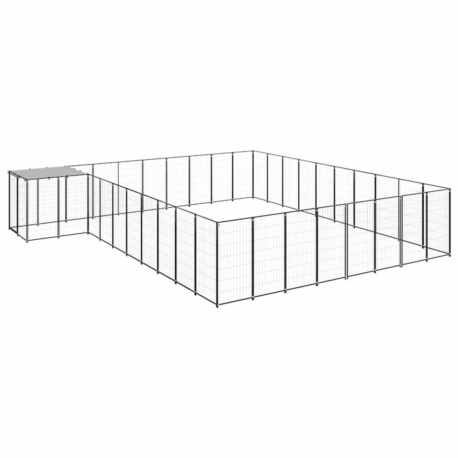 vidaXL Hundezwinger Schwarz 25,41 m² Stahl 3082240
