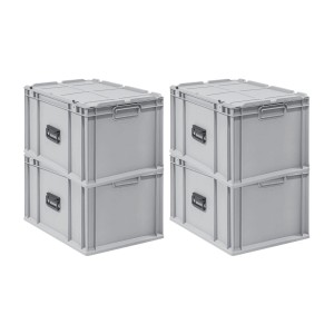 PROREGAL Spar Set 4x Eurobox Nextgen Portable HxBxT 335 x 40 x 60 cm 65 Liter Eurobehälter Transportbox Transportbehälter Stapelbehälter
