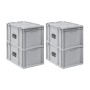 PROREGAL Spar Set 4x Eurobox Nextgen Portable HxBxT 335 x 40 x 60 cm 65 Liter Eurobehälter Transportbox Transportbehälter Stapelbehälter