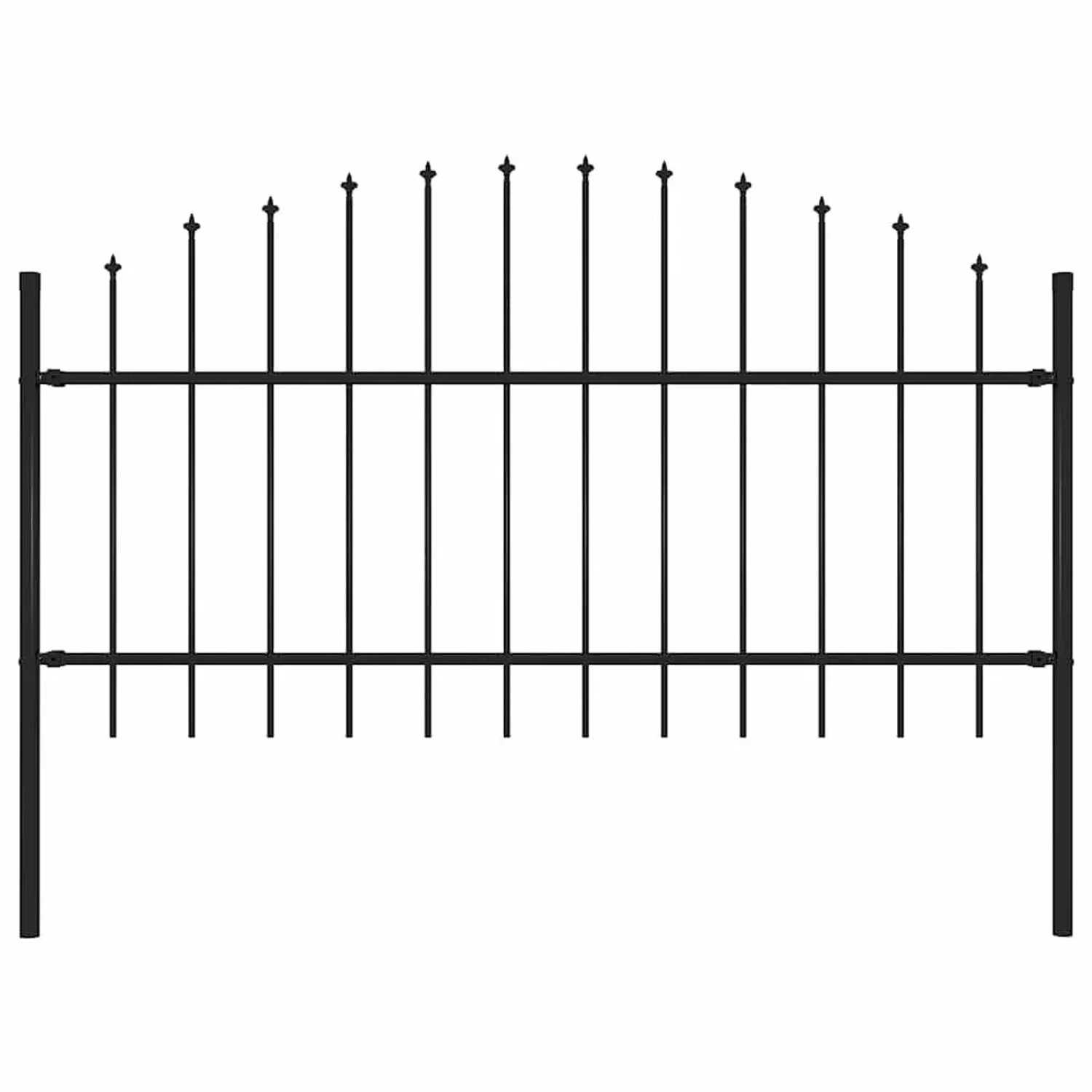vidaXL Gartenzaun mit Speerspitze Stahl 181 x 125 cm Schwarz 144942 günstig online kaufen