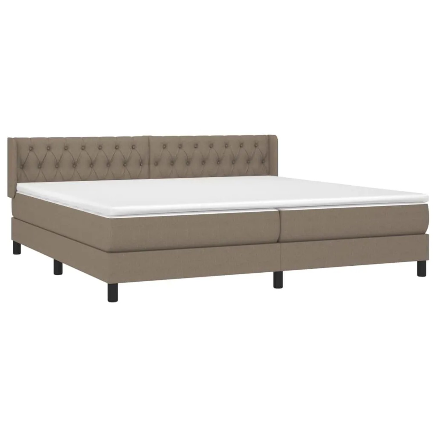 vidaXL Boxspringbett mit Matratze Taupe 200x200 cm Stoff 3129981 günstig online kaufen
