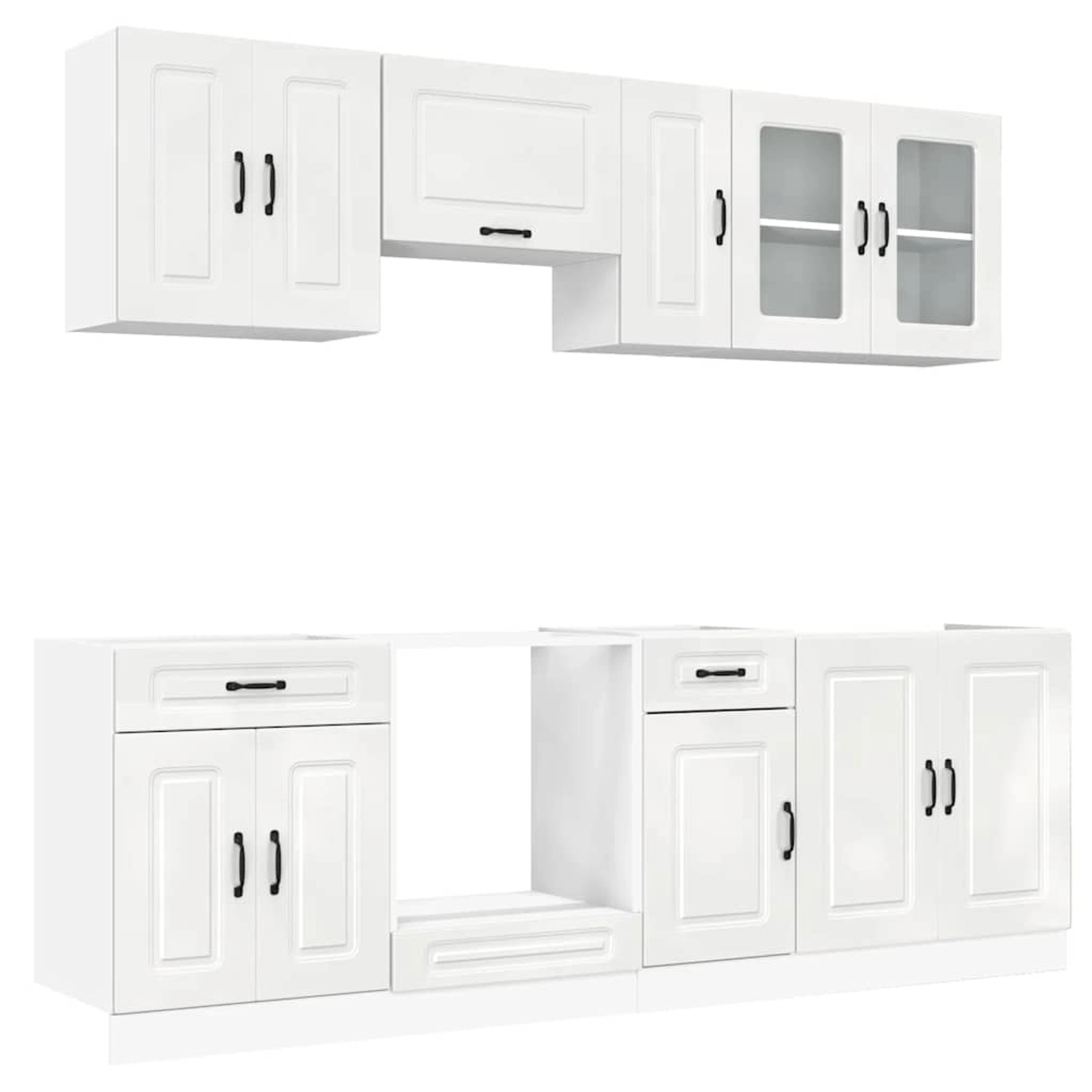 vidaXL 8-Tlg Küchenschrank-Set Kalmar Hochglanz-Weiß Holzwerkstoff 3314823 günstig online kaufen