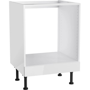 Optifit Herdumbau Arvid986, 60 cm, weiß, für Kochfeld und Backofen. Unterschrank mit fester Blende und Füßen.