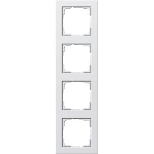 Gira Abdeckrahmen E2, 4-fach, reinweiß matt, für Schalter und Steckdosen.