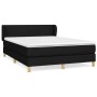 Schwarzes vidaXL Boxspringbett 140x190 cm mit Matratze und Kopfteil.