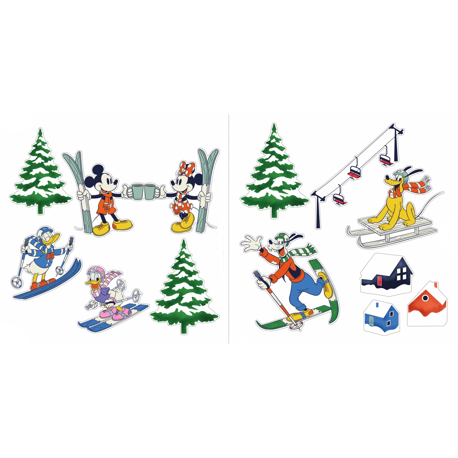 Komar Fenstersticker-Set Mickey Mouse Snowland 30 cm x 30 cm 12 Stück