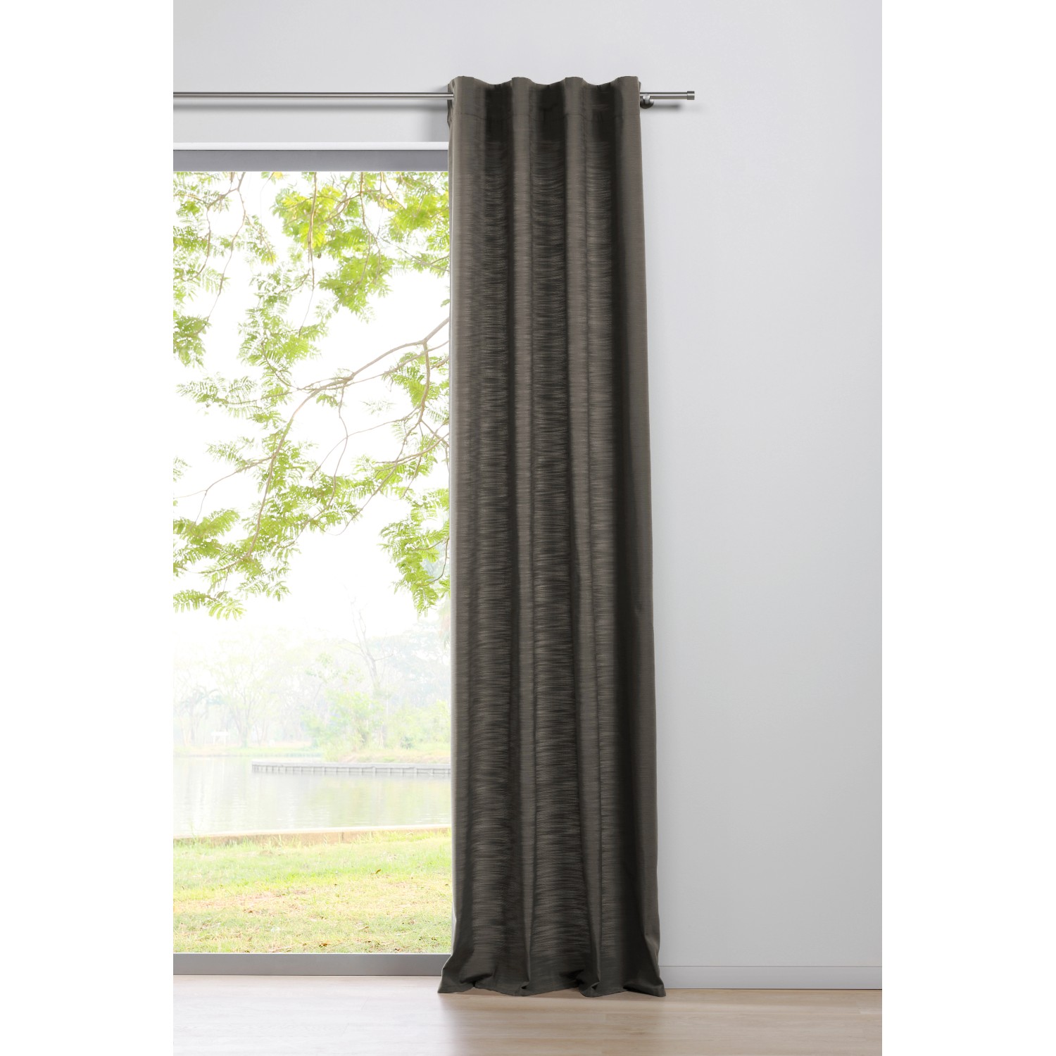 Mydeco Schlaufenschal Balance in Taupe, 135x245 cm, blickdichter Fenstervorhang.