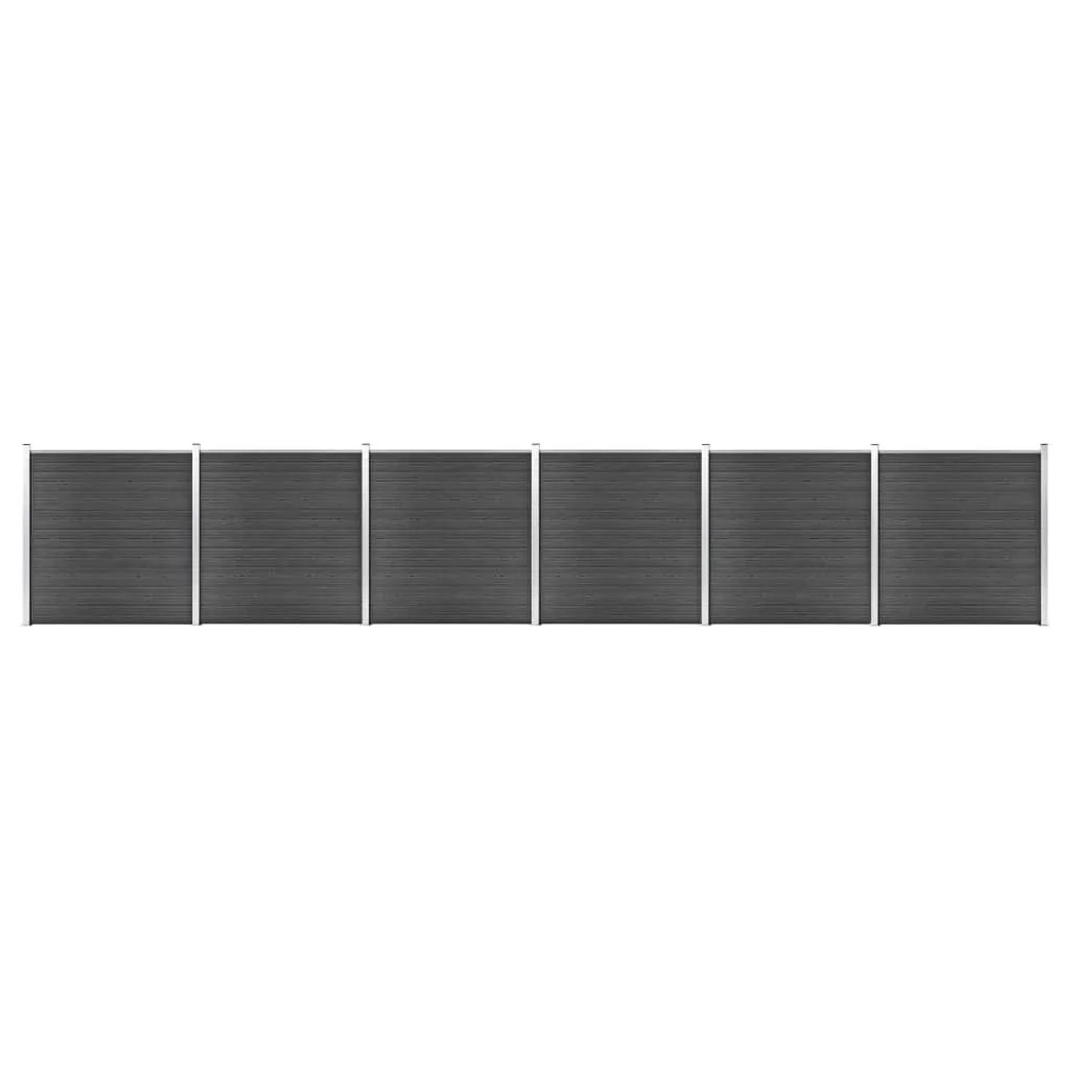 vidaXL Zaunelement Set WPC 1045x186 cm Schwarz 3070433