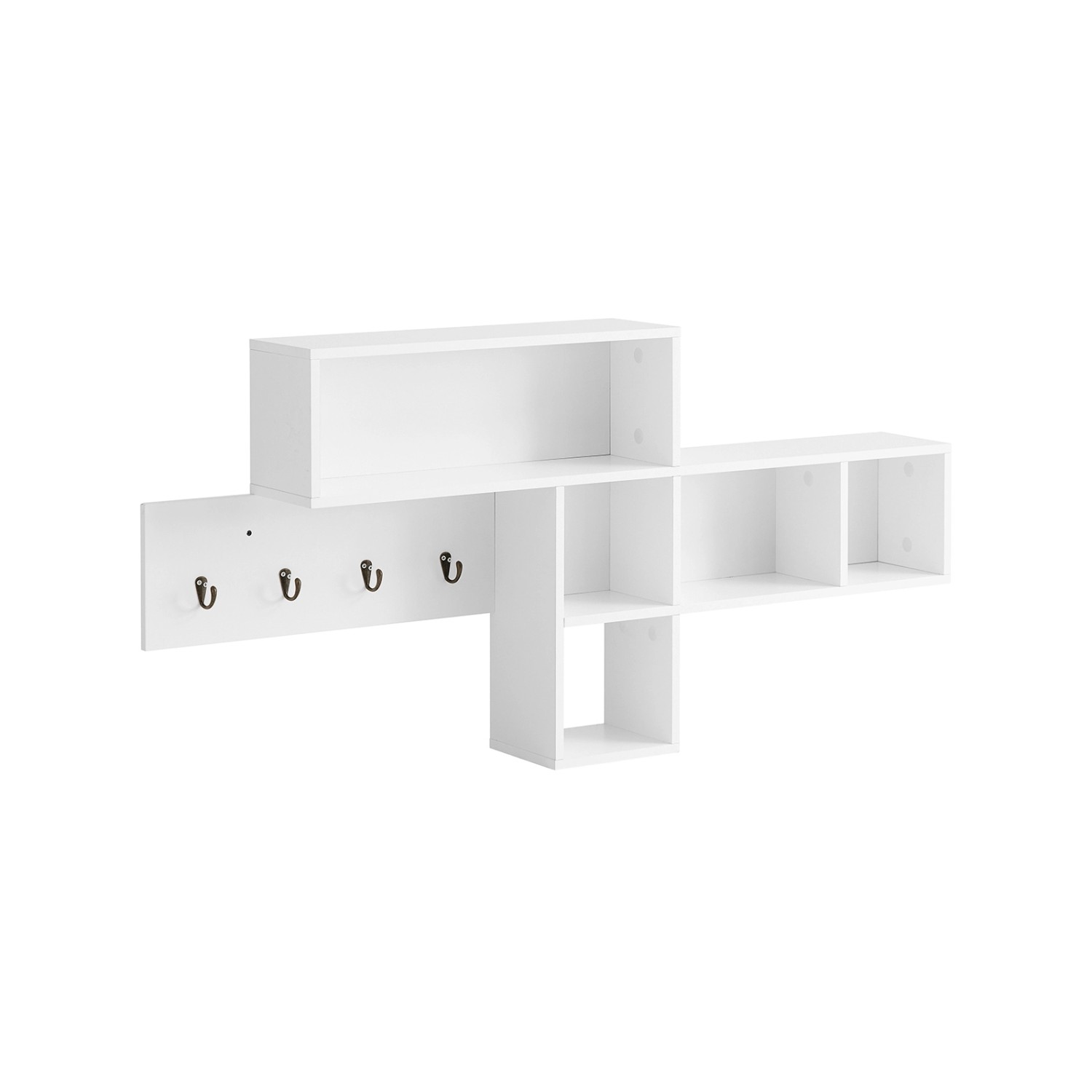 SoBuy Wandgarderobe Flurgarderobe Kleiderhaken Hängeregal mit 4 Haken Weiß günstig online kaufen