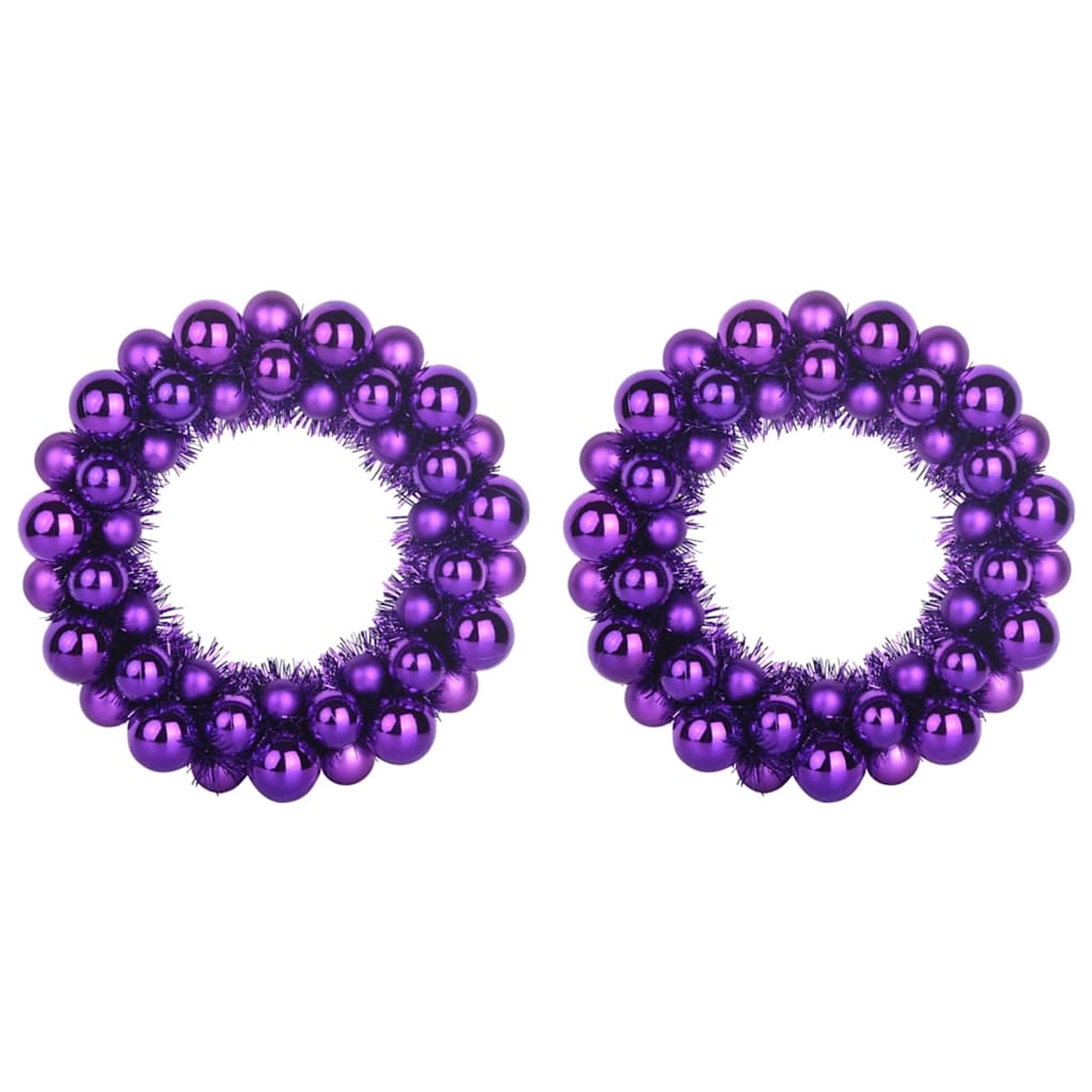 vidaXL Weihnachtsballkränze 2 Stk Lila 33 x 33 x 7 cm Polystyrol 42019683 günstig online kaufen