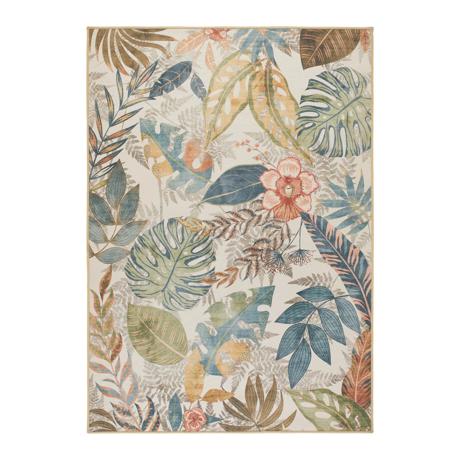 Modern Living Flachwebeteppich Blätter 1 Multicolor ca. 120x170cm