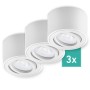 3er Set weiße Oktaplex Aufbauspots Lile mit dimmbaren LED-Modulen für Lampen & Leuchten.