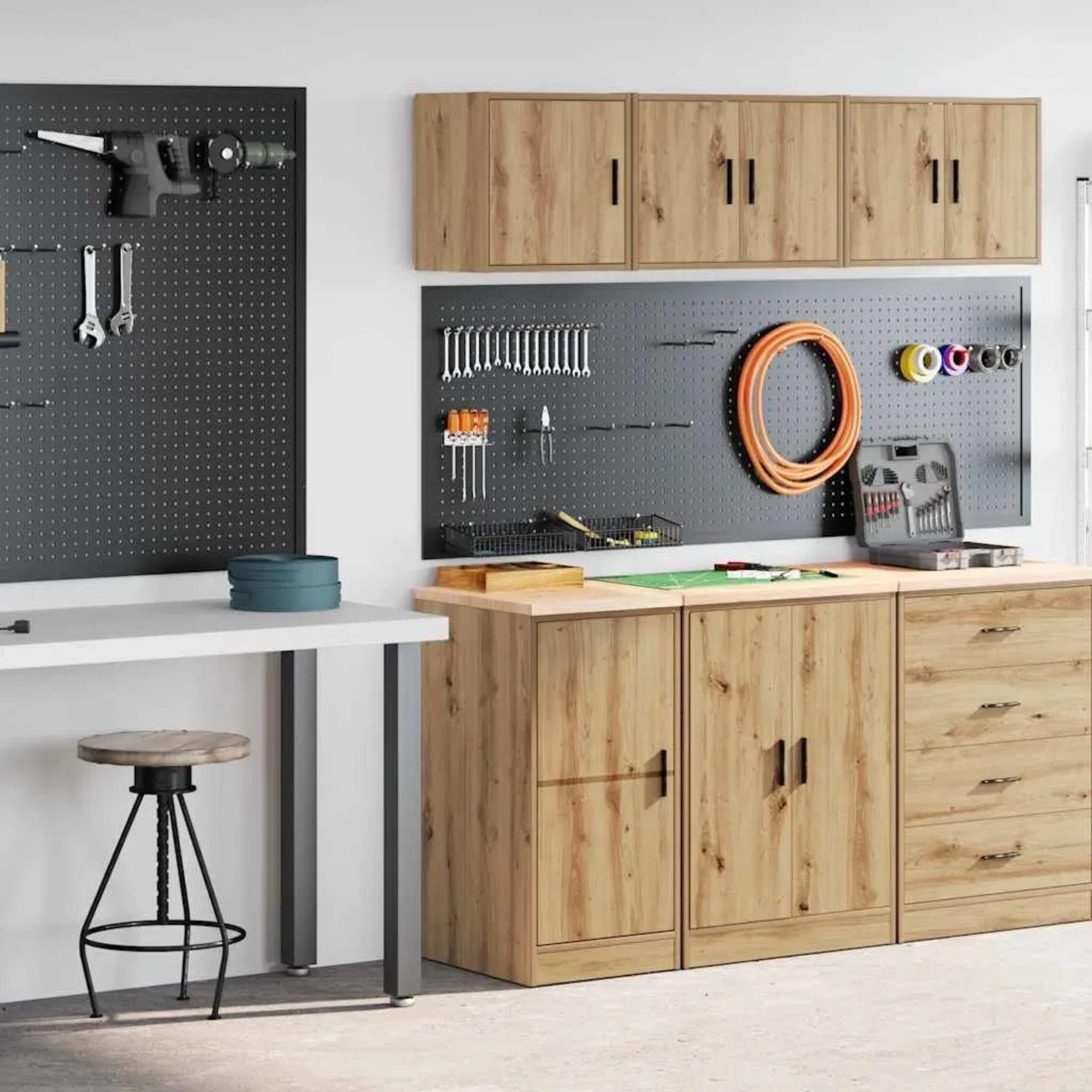 vidaXL Garagenschränke 2 Stk Artisan-Eiche Holzwerkstoff 3328304_2