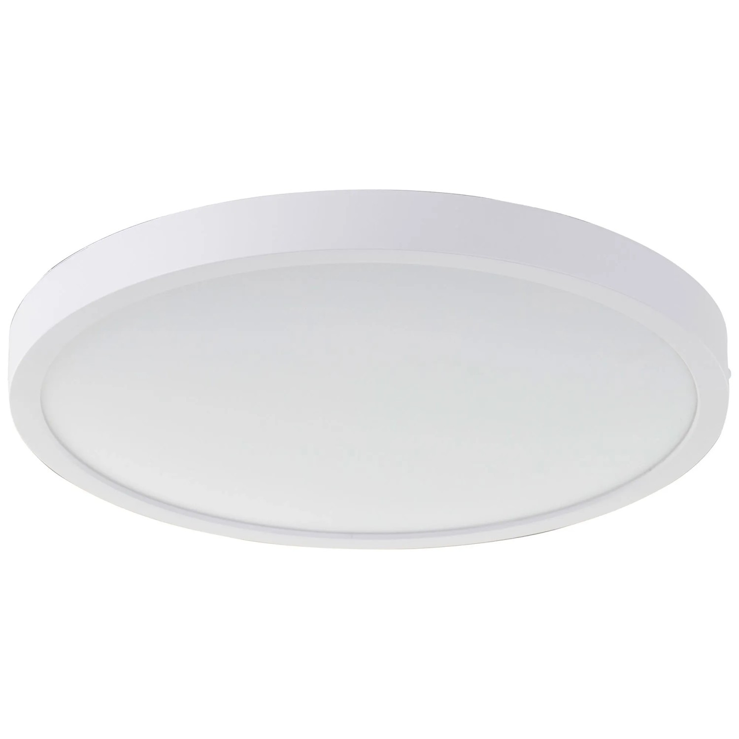 Weiße, runde LED-Deckenleuchte Varano, 37,5 cm Durchmesser, für Bad und Flur geeignet.