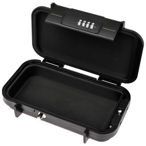 HMF 318-02 Tragbarer Safe Zahlenschloss Wasserdichter Mini Tresor Drahtseil 23 x 14 x 6 cm